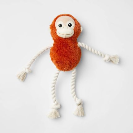 Monkey Plush with Rope Dog Toy - 14" - Boots & Barkley