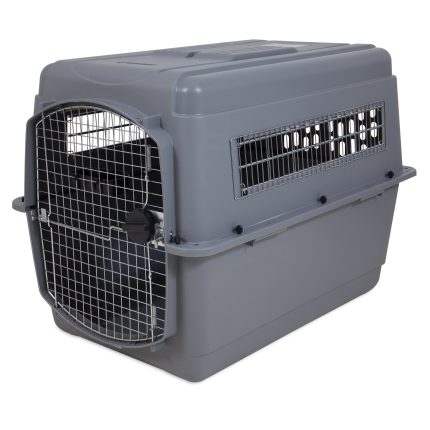 Petmate Sky Kennel IATA Airline Friendly Dog Crate Plastic Travel Pet Carrier Extra-Large XL 40 for Dogs 70-90 Lb Gray