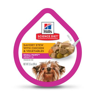 Hill's Science Diet 3.5 Oz Adult Small Paws Savory Stew with Chicken & Vegetables Dog Food