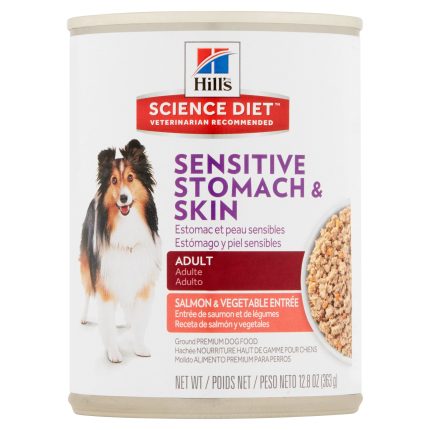 Hill's Science Diet 12.8 Oz Adult Sensitive Stomach & Skin Salmon & Vegetable Entree Canned Dog Food