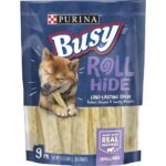 Purina Busy Bone Small & Medium Dog Treats Rollhide with Real Beef Chews 12 Oz Pouch (9 Count)