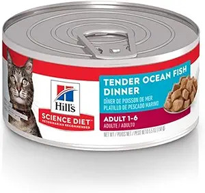 Hill's Science Diet Adult Tender Ocean Fish Dinner Chunks & Gravy Canned Cat Food, 5.5 Oz