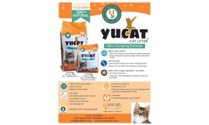 YUCAT Clumping Cat Litter Single Ingredient Flushable Grey 4.4 Pound Bag