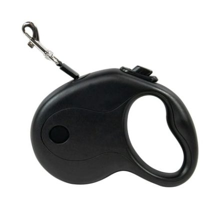 Pet Champion 16 Plastic Metal & Polyester Retractable Dog Leash Black