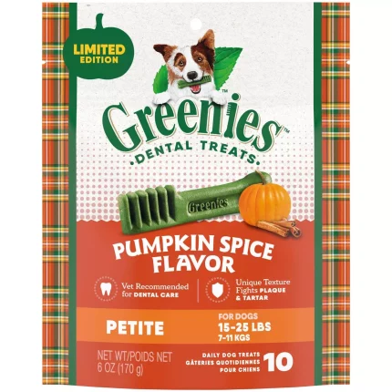 Greenies Pumpkin Spice Flavor Petite Dog Dental Chews