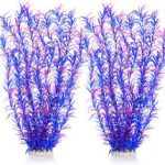 Aquarium Decor Plastic Plants Extra Large 21 Inches Artificial Fish Tank Plants Tall Fish Tank Decorations