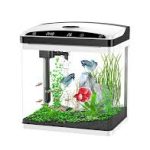 Fish Tank, Aquarium Fish Tank 3 Gallon with SmartClean Technology, 7 Color Light, Temperature Display