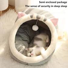LSLJS Cat Bed, Cozy Pet Beds for Cats, 13" (Gray)