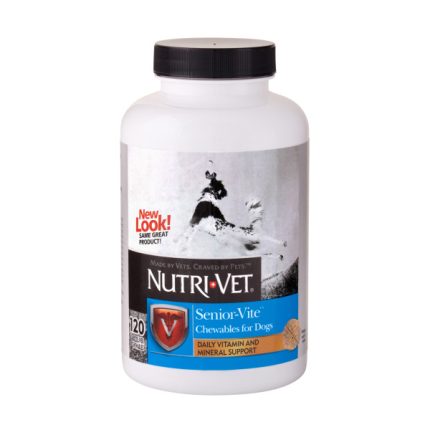 Nutri-Vet Senior-Vite Chewables for Dogs, Daily Vitamin and Mineral Support for Senior Dogs, 120 Count
