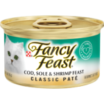 Fancy Feast Cod & Sole & Shrimp Pate Pate Wet Cat Food  3 oz Can