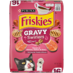 Purina Friskies Gravy Swirlers  Indoor Dry Cat Food  Chicken & Salmon  16 lb Bag