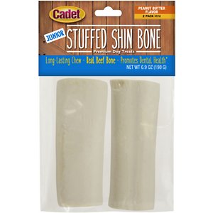 Cadet Junior Stuffed Peanut Butter Shin Bones Mini Dog Treats - 2ct/6.9oz