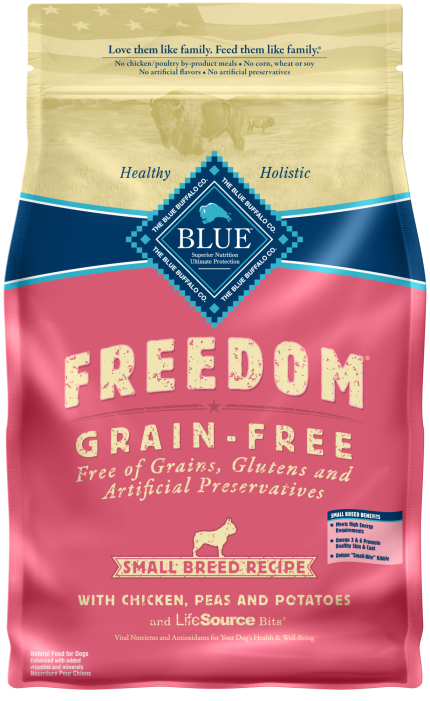 Blue Buffalo Freedom Supports High Energy Needs Chicken & Potatoes Grain-Free Small Breed Dry Dog Food, 4 Lbs
