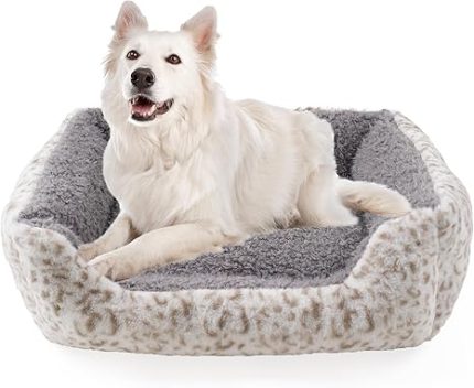 Dog Soft Bed, Anti-Anxiety Puppy Cuddler Bed for Puppy Dog and Cat (Grey, L)