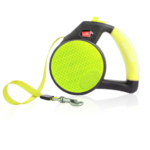 Wigzi Reflective Gel Retractable Leash, Yellow, Large