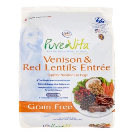 PureVita Grain Free Venison & Red Lentils Entree Dry Dog Food - 25 Lb Bag