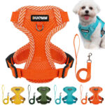 Gustave No Pull Dog Harness and Leash Set Reflective Adjustable Soft Mesh Step in Pet Harness Vest - Image 2