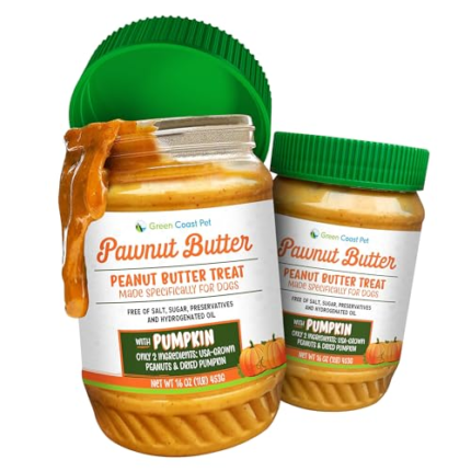 Green Coast Pet Pawnut Butter with Pumpkin | Made in USA | Xylitol-Free | Dog Treat