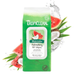 TropiClean Watermelon Dog Wipes for Paws and Butt | Deep Cleaning Dog Grooming Wipes | Safe for the Face | Cat Friendly | 100 Count