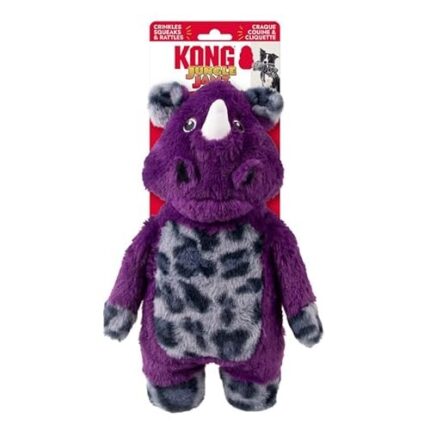 Kong Jungle Jamz Rhino Dog Toy Medium / Large Assorted Colors