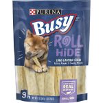Purina Busy Bone Small & Medium Dog Treats Rollhide with Real Beef Chews 12 Oz Pouch (9 Count)