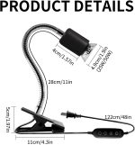 Reptile Heat Lamp,UVA UVB Reptile Light with 360°Rotatable Hose and Timed with 2 Bulbs(25W,50W),Basking Calcium Light - Image 2