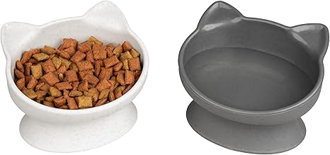 71-aXTecSkL-_AC_SX466_.jpg Kitty City Raised Cat Ear Bowls, Small Bowls 2pk (Modern) - Image 1