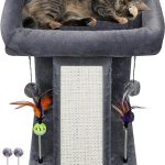 Cat Tree Tower Activity Centre Climbing Tree with Scratching Board and Playful Toy Balls, Grey