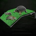 DoubleWood Lawn Turtle Basking Platform Turtle Resting Basking Platform, Simulation Grass Turtle Ramp for Turtle Tank
