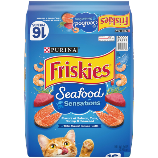 unnamed-1.png Purina Friskies Dry Cat Food High Protein Seafood Sensations 16 lb Bag - Image 1
