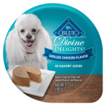 Blue Buffalo Delights Natural Adult Small Breed Wet Dog Food Cup, Pate Style, Grilled Chicken Flavor in Savory Juice - 3.5oz