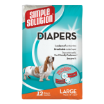 Simple Solution Disposable Dog Diapers for Female Dogs  Large- 12 Count