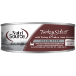 Nutrisource turkey & turkey liver select canned cat food, 5.5-oz