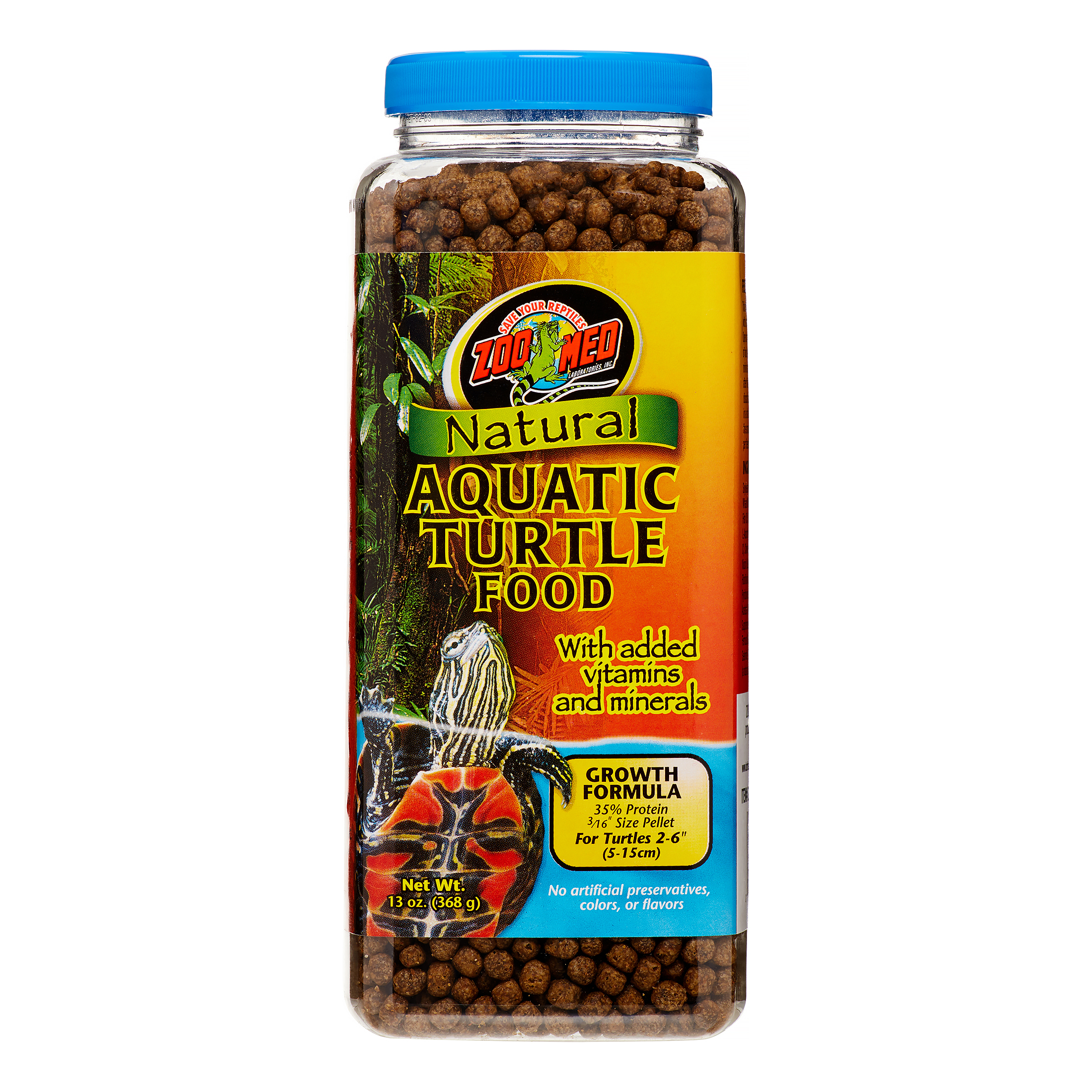 13858035-1.jpg Zoo Med Natural Aquatic Turtle Food Growth Formula Dry Food 13 oz - Image 1