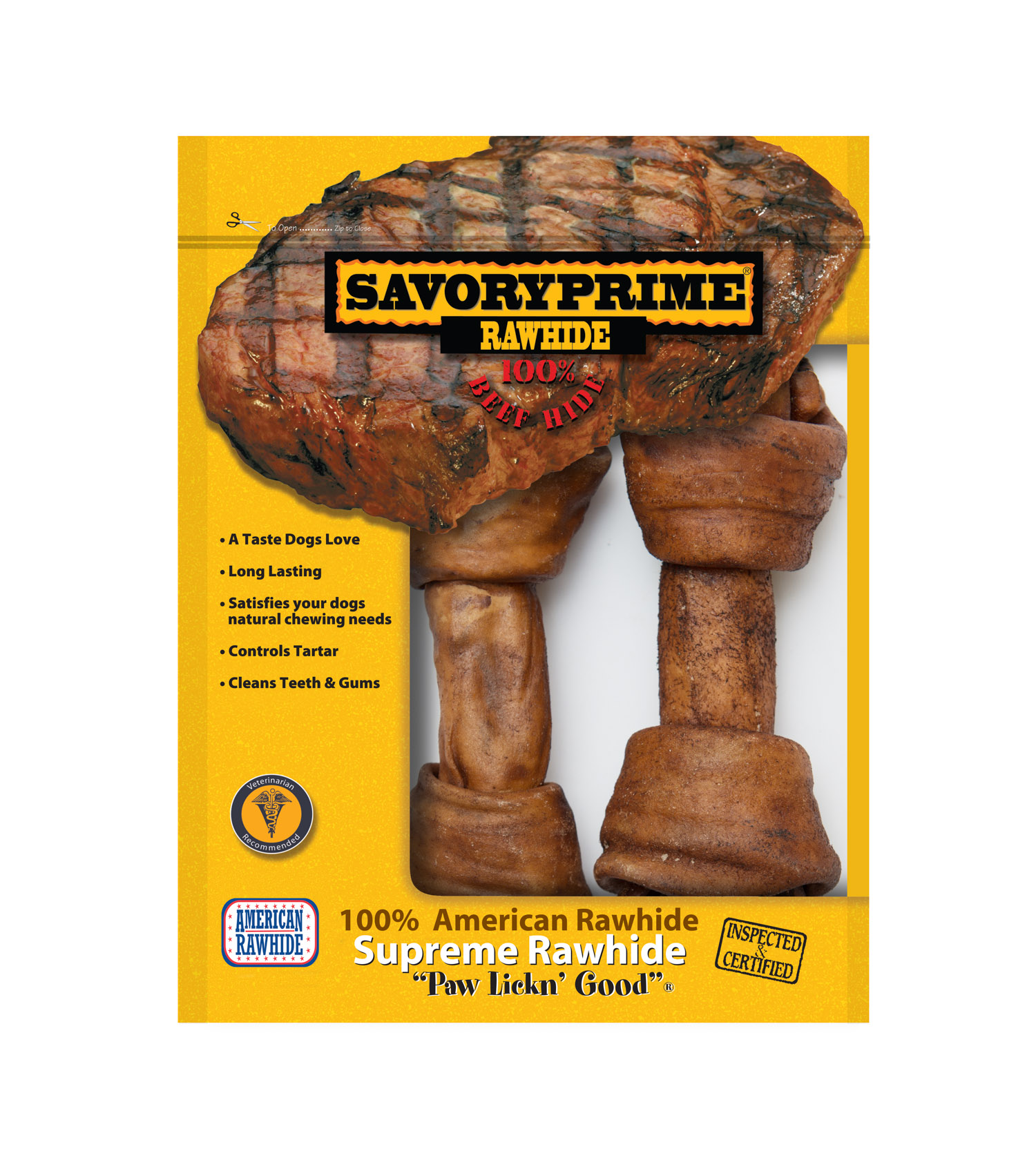 21103746-1.jpg Savory Prime 6-7” Supreme Knotted Bone Beef 2/pk - Image 1