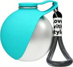 Portable Dog Water Bottle with Bowl, 10oz Stainless Steel - Image 2