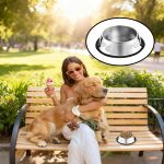 Stainless Steel Dog Bowl Pet Feeding Bowl with Rubber Base Non-Slip - Image 2