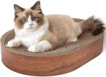 ComSaf Cat Scratcher Bed, Oval Cardboard Scratching Board for Indoor Cats