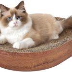 ComSaf Cat Scratcher Bed, Oval Cardboard Scratching Board for Indoor Cats