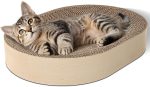 ComSaf Cat Scratcher Bed, Oval Cardboard Scratching Board for Indoor Cats - Image 2
