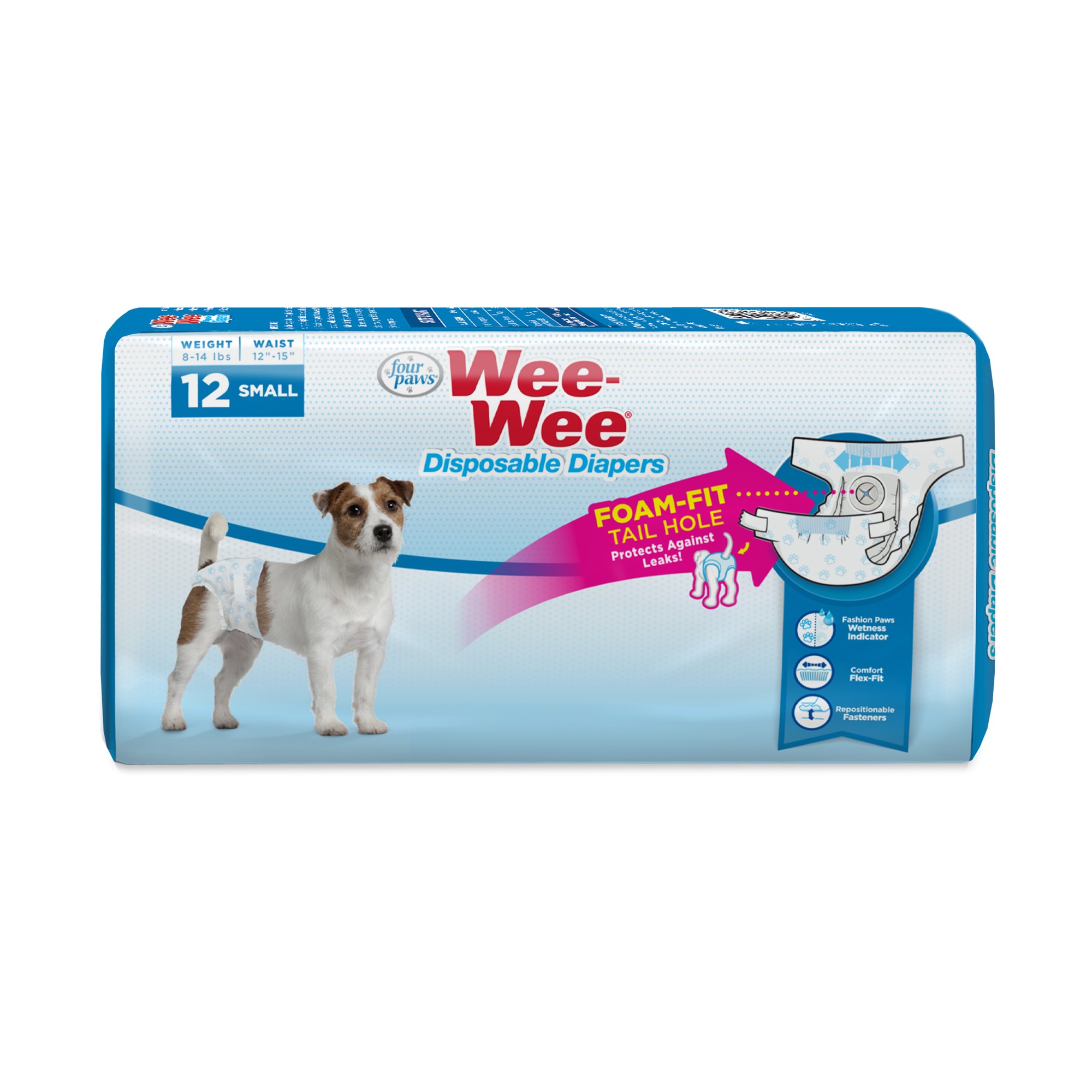 3244782-1.jpg Four Paws Disposable Dog Diaper Small 12 ct - Image 1