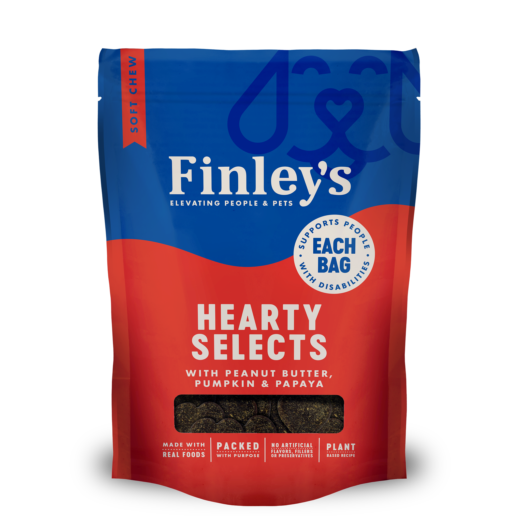finleysheartyselects_peanutbutter_papaya_8c102e26-09f1-41b1-ad42-b7f913f22d31.png Finley's Peanut Butter & Pumpkin Hearty Select Dog Treats - Image 1