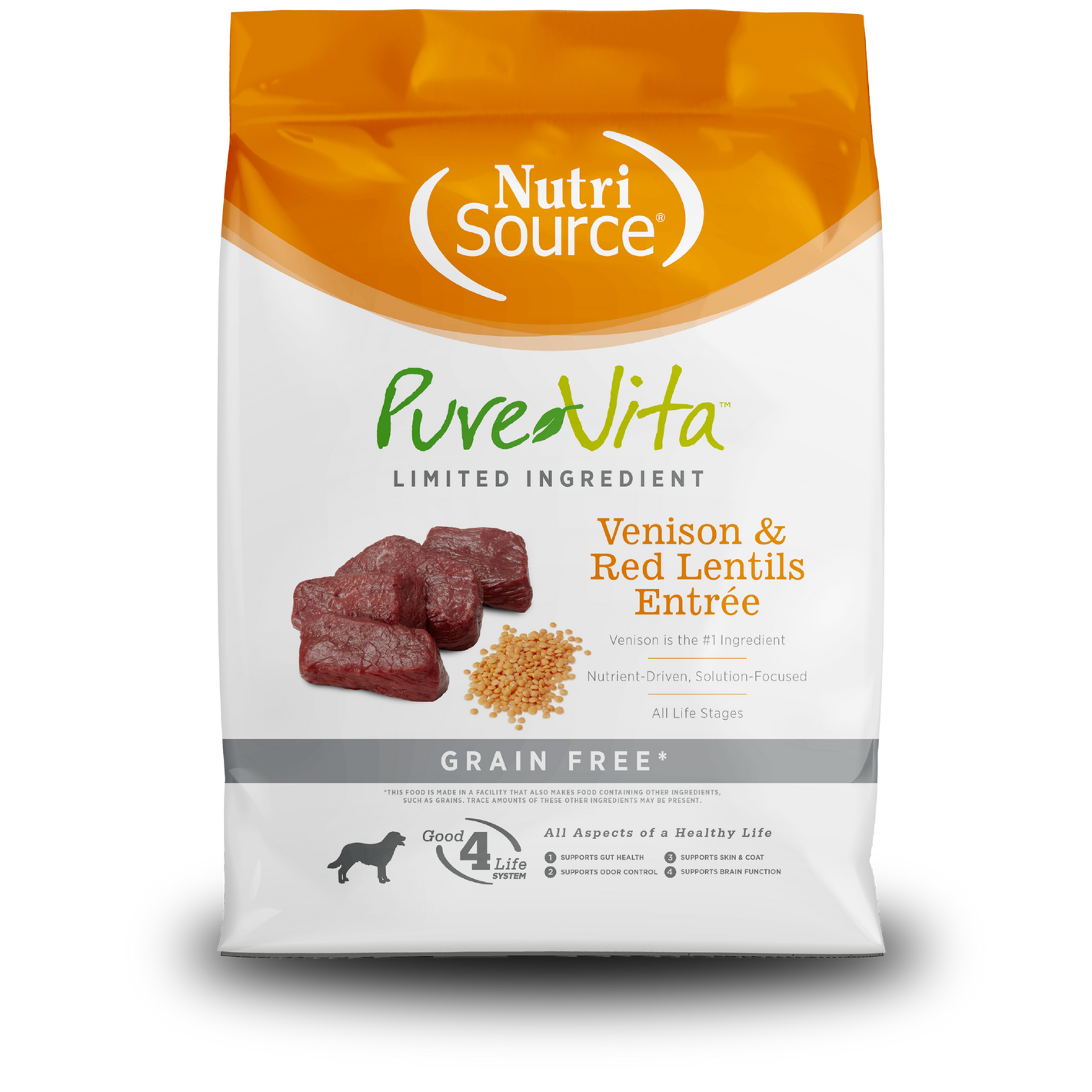 nspvgrainfree_venisonredlentils_1073ba4d-f4e1-4c64-b988-51575d1a88d9.png PureVita Grain Free Venison & Red Lentils Entree Dry Dog Food - Image 1
